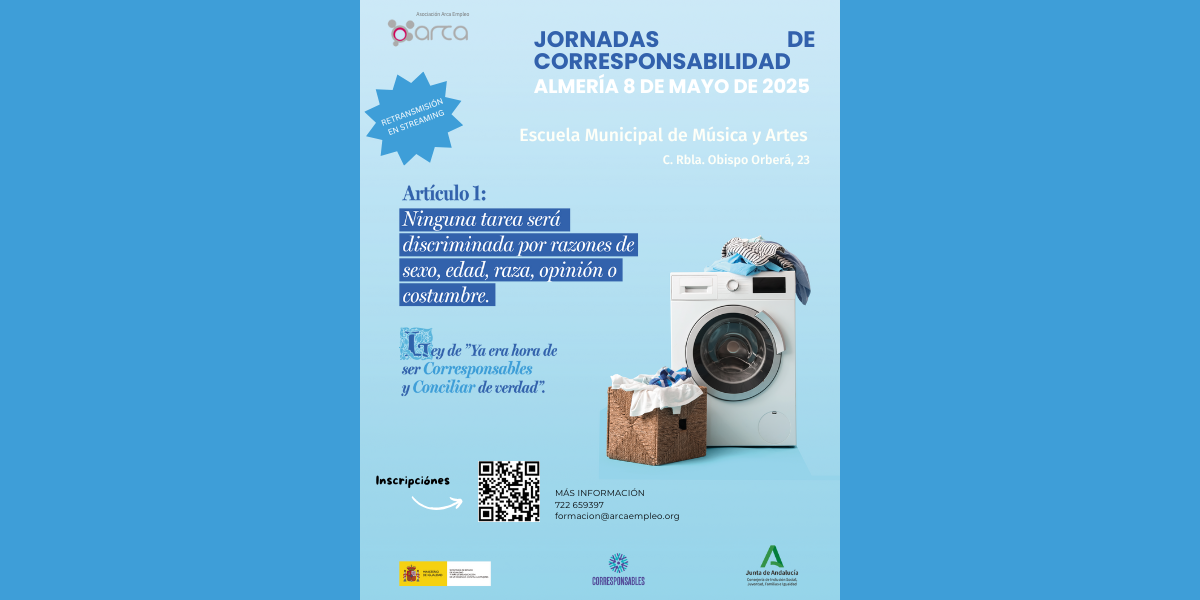 El próximo 8 de mayo, Almería acogerá las Jornadas de Corresponsabilidad, un encuentro clave para reflexionar sobre los avances, desafíos y compromisos necesarios para construir una sociedad más equitativa.